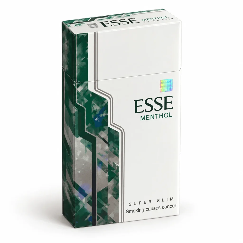 ESSE Menthol Super Slim 5mg - Premium Korean Slim Cigarettes (1 Carton) — AI-generated illustrative angle